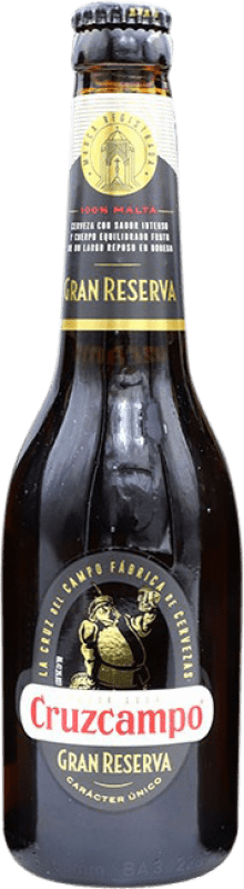 Envio grátis | Caixa de 6 unidades Cerveja Cruzcampo Grande Reserva Espanha Garrafa Terço 33 cl