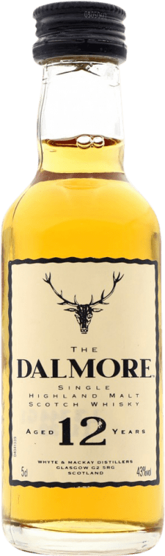 免费送货 | 威士忌单一麦芽威士忌 Dalmore 收藏家标本 苏格兰 英国 12 岁 微型瓶 5 cl