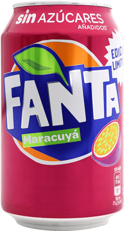 Free Shipping | Soft Drinks & Mixers Fanta Maracuyá Spain Can 33 cl