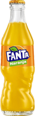 4,95 € Envio grátis | Caixa de 4 unidades Refrigerantes Fanta Garrafinha 20 cl Naranja — Laranja