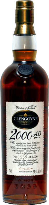 Envoi gratuit | Single Malt Whisky Glengoyne 2000 AD Clock Edition Spécimen de Collection Ecosse Royaume-Uni 70 cl