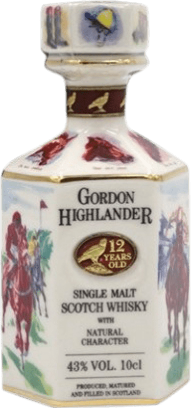 Envoi gratuit | Single Malt Whisky Gordon Highlander Royaume-Uni 12 Ans Bouteille Miniature 10 cl