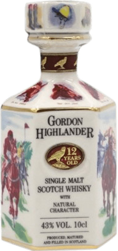 Free Shipping | Single Malt Whisky Gordon Highlander United Kingdom 12 Years Miniature Bottle 10 cl