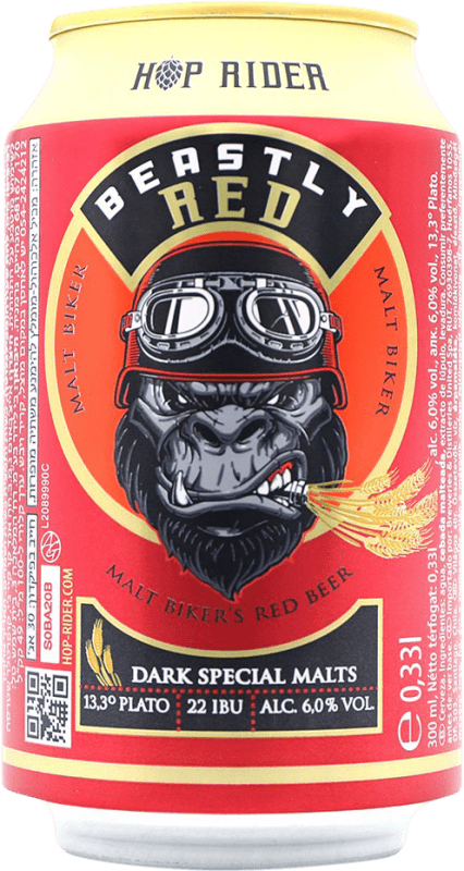 免费送货 | 啤酒 Hop Rider Beastly Red 西班牙 铝罐 33 cl