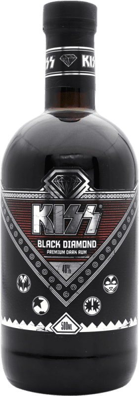 Envío gratis | Ron Kiss Black Diamond República Dominicana Botella Medium 50 cl