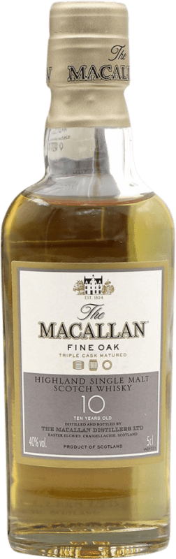 Envoi gratuit | Single Malt Whisky Macallan Fine Oak Royaume-Uni 10 Ans Bouteille Miniature 5 cl