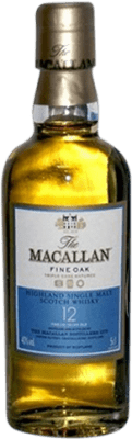 Envio grátis | Whisky Single Malt Macallan Fine Oak Cask — Barrica de Carvalho Reino Unido 12 Anos Garrafinha Miniatura 5 cl