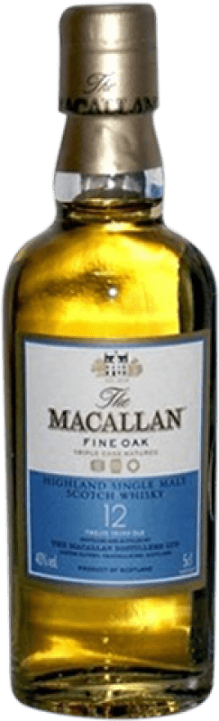 Spedizione Gratuita | Whisky Single Malt Macallan Fine Oak Cask — Botte di Rovere Regno Unito 12 Anni Bottiglietta Mignon 5 cl