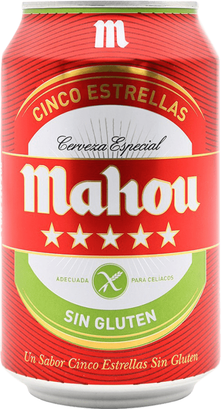 Envío gratis | Cerveza Mahou Sin Gluten España Lata 33 cl