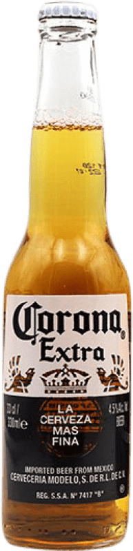 送料無料 | 4個入りボックス ビール Modelo Corona メキシコ 3分の1リットルのボトル 33 cl