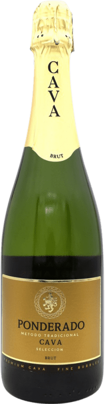 Бесплатная доставка | Белое игристое Ponderado брют D.O. Cava Испания 75 cl