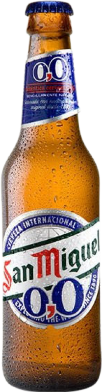 Spedizione Gratuita | Scatola da 6 unità Birra San Miguel 0,0 Spagna Piccola Bottiglia 25 cl Senza Alcol