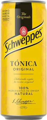 Spedizione Gratuita | Scatola da 6 unità Bibite Schweppes Originale Spagna Lattina 33 cl Tonic Water — Tonica