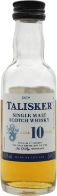 Envio grátis | Whisky Single Malt Talisker Reino Unido 10 Anos Garrafinha Miniatura 5 cl Exemplar de colecionador Não Próprio para Consumo
