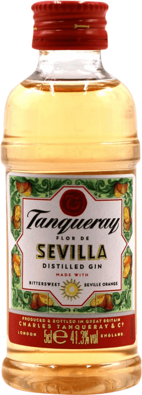 2,95 € Envio grátis | Gin Tanqueray Flor de Sevilla Garrafa Miniatura 5 cl