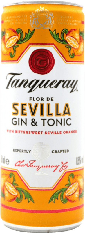 2,95 € Spedizione Gratuita | Bibite e Mixer Tanqueray Flor de Sevilla Gin & Tonic Lattina 25 cl