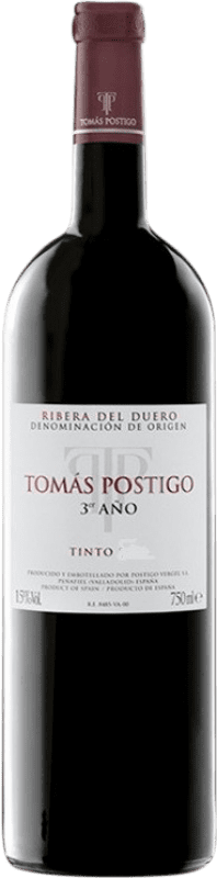 Kostenloser Versand | Rotwein Tomás Postigo Tercer 3º Año D.O. Ribera del Duero Kastilien und León Spanien Tempranillo, Merlot, Cabernet Sauvignon, Malbec Jeroboam-Doppelmagnum Flasche 3 L