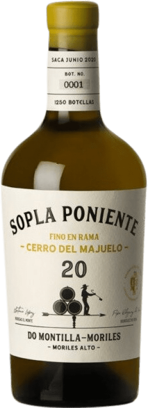 57,95 € Бесплатная доставка | Белое вино Rodríguez de Vera Sopla Poniente Fino en Rama Cerro Majuelo Nº 20 D.O. Montilla-Moriles бутылка Medium 50 cl