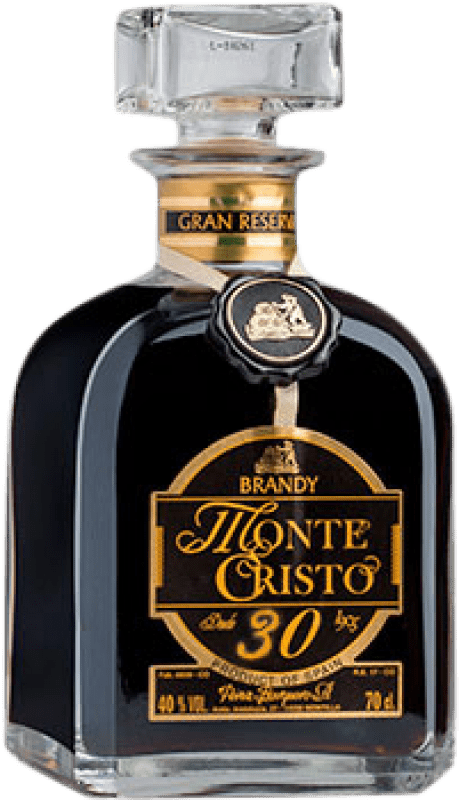 107,95 € Envio grátis | Brandy Conhaque Pérez Barquero Monte Cristo Grande Reserva D.O. Montilla-Moriles 30 Anos