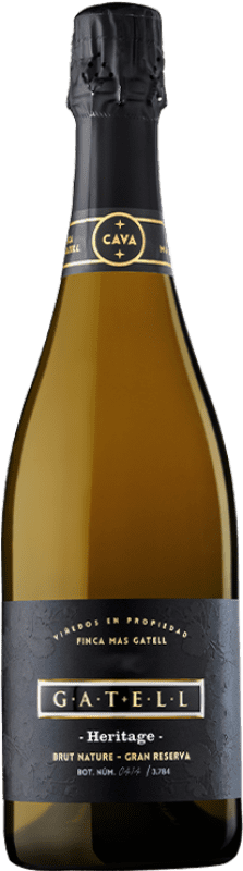 Envoi gratuit | Blanc mousseux Gatell Heritage Brut Nature Grande Réserve D.O. Cava Catalogne Espagne Macabeo, Xarel·lo, Chardonnay, Parellada 75 cl