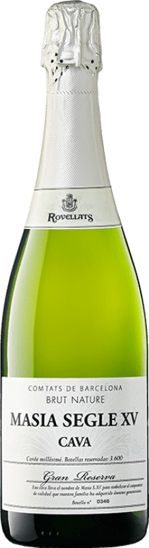 29,95 € | Espumoso blanco Rovellats Masia Segle XV Brut Nature D.O. Cava Cataluña España Macabeo, Xarel·lo, Chardonnay, Parellada 75 cl