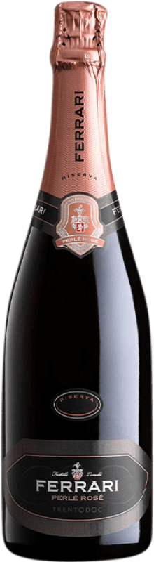 Free Shipping | Rosé sparkling Ferrari Perlé Rosé Reserve D.O.C. Trento Trentino Italy Pinot Black, Chardonnay 75 cl