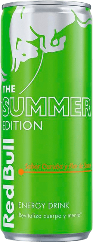 Free Shipping | 24 units box Soft Drinks & Mixers Red Bull Energy Drink Curuba Summer Edition Spain Can 25 cl