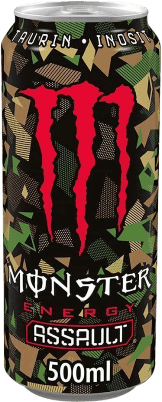 Free Shipping | 12 units box Soft Drinks & Mixers Monster Energy Assault Ireland Medium Bottle 50 cl