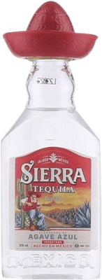 4,95 € Envio grátis | Tequila Sierra Blanco — Branco Garrafinha Miniatura 5 cl PET