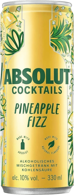 免费送货 | 盒装12个 饮料和搅拌机 Absolut Cocktails Pineapple Fizz 瑞典 铝罐 33 cl