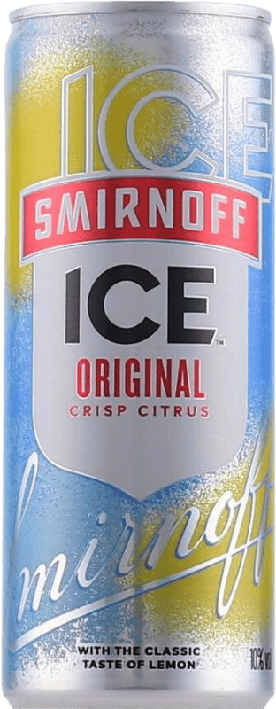 39,95 € Envío gratis | Caja de 12 unidades Mixer Smirnoff Lata 25 cl Ice — Helado, Lemon — Limón
