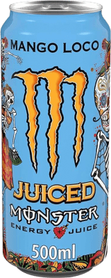 饮料和搅拌机 盒装12个 Monster Energy Juiced Mango Loco 瓶子 Medium 50 cl