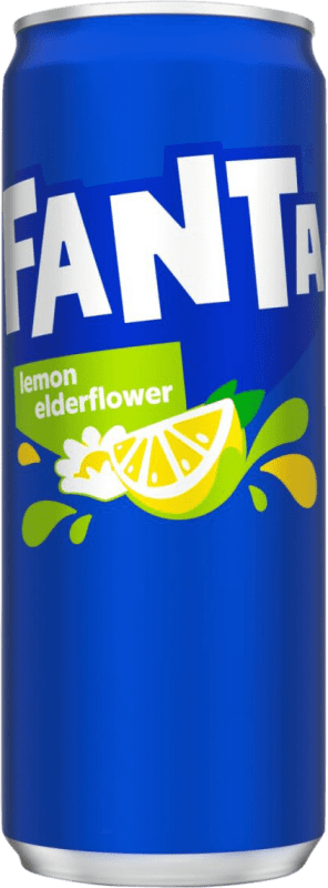 37,95 € | 盒装24个 碳酸饮料 Fanta 德国 罐 33 cl Elderflower — 接骨木花, Lemon — 柠檬