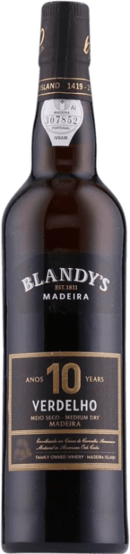 Free Shipping | Fortified wine Blandys Madeira Medium Dry Semi-Dry Semi-Sweet I.G. Madeira Madeira Portugal Verdello 10 Years Medium Bottle 50 cl