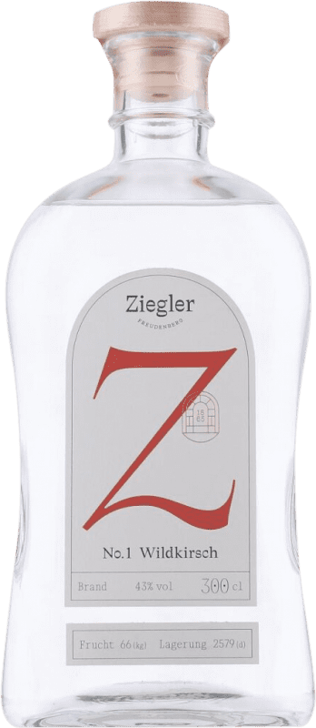 Envío gratis | Orujo Aguardiente Ziegler Nº 1 Wildkirsch Alemania Botella Especial 3 L