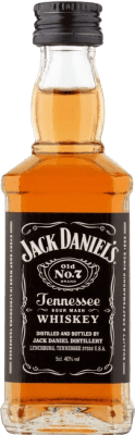 Envoi gratuit | Boîte de 10 unités Whisky Bourbon Jack Daniel's Old Nº 7 Tennessee États Unis Mini-Bouteille 5 cl Verre