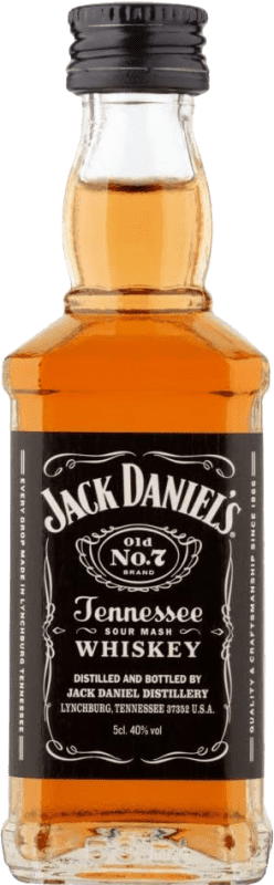 Kostenloser Versand | 10 Einheiten Box Whisky Bourbon Jack Daniel's Old Nº 7 Tennessee Vidrio Tennessee Vereinigte Staaten Miniaturflasche 5 cl