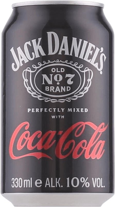 Kostenloser Versand | Getränke und Mixer Jack Daniel's Old Nº 7 Tennessee Whiskey & Coca Cola Tennessee Vereinigte Staaten Alu-Dose 33 cl