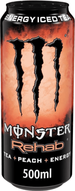 免费送货 | 盒装12个 饮料和搅拌机 Monster Energy Rehab Peach Tea 爱尔兰 瓶子 Medium 50 cl