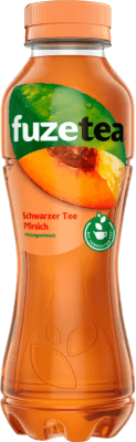 Kostenloser Versand | Getränke und Mixer Fuze Tea Schwarzer Tee Pfirsich Deutschland Halbe Flasche 37 cl