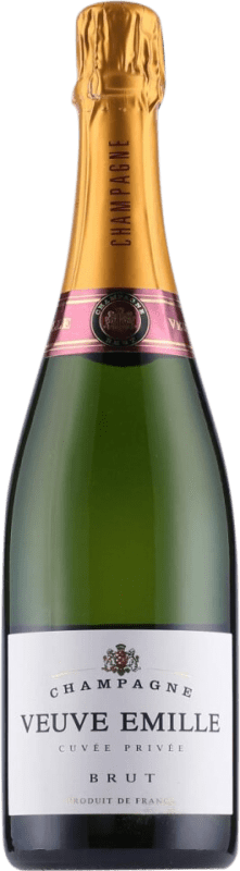 Kostenloser Versand | Weißer Sekt Veuve Emille Brut — Herb Cuvée, Private Kollektion A.O.C. Champagne Champagner Frankreich Pinot Noir — Spätburgunder, Chardonnay, Pinot Meunier — Schwarzriesling 75 cl