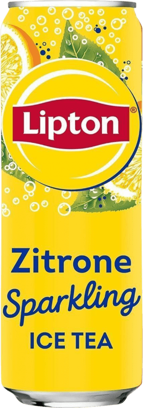 16,95 € Free Shipping | 24 units box Soft Drinks Lipton Sparkling Can 33 cl Zitrone — Lemon, Ice Tea