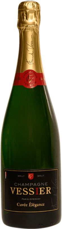 Kostenloser Versand | Weißer Sekt Vessier Cuvée Elegance A.O.C. Champagne Frankreich Spätburgunder, Chardonnay, Pinot Meunier 75 cl