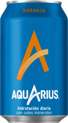 Envio grátis | Refrescos e Mixers Aquarius Naranja Espanha Lata 33 cl