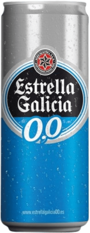 Free Shipping | Beer Estrella Galicia 0,0 Galicia Spain Can 33 cl Alcohol-Free