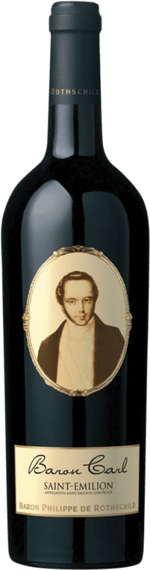 Free Shipping | Red wine Philippe de Rothschild Baron Carl A.O.C. Saint-Émilion Bordeaux France Merlot, Cabernet Franc 75 cl