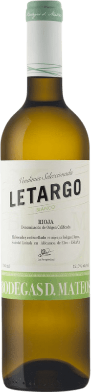 Free Shipping | White wine D. Mateos Letargo Blanco D.O.Ca. Rioja The Rioja Spain Tempranillo White 75 cl