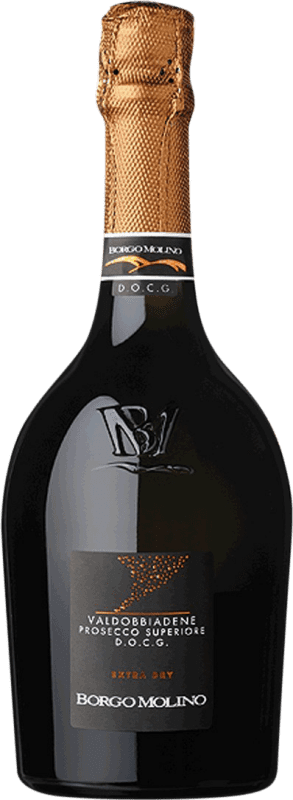 Envoi gratuit | Blanc mousseux Borgo Molino Spumante Extra Dry Extra -Sec D.O.C.G. Prosecco di Valdobbiadene Superiore di Cartizze Venecia Italie Glera 75 cl