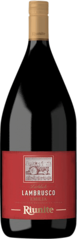 Бесплатная доставка | Красное вино Riunite Dolcezza Rosso I.G.T. Emilia Romagna Эмилия-Романья Италия Lambrusco Salamino, Lambrusco Marani, Lancellotta бутылка Магнум 1,5 L