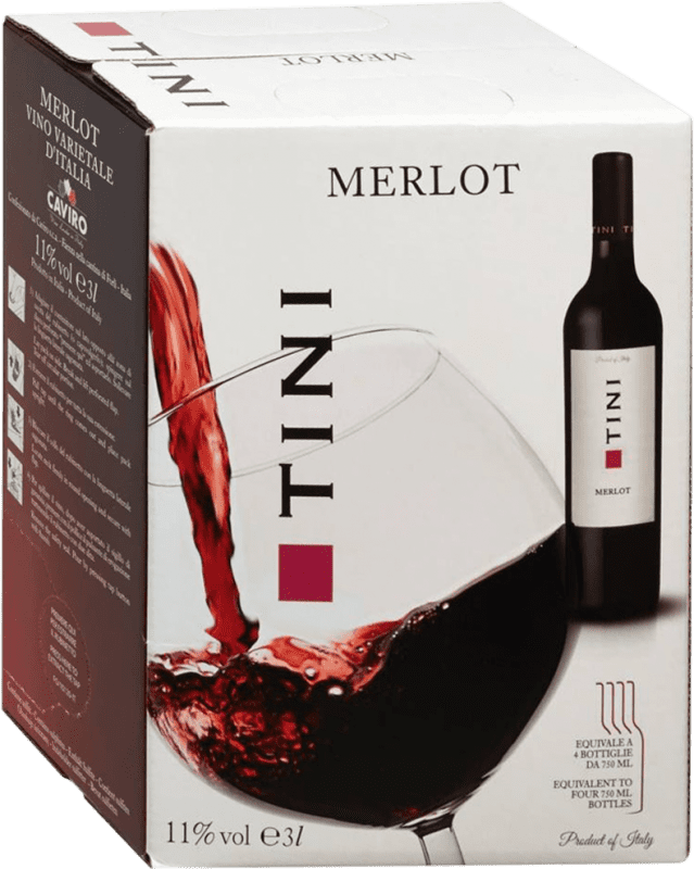 Envio grátis | Vinho tinto Caviro Itália Merlot Bag in Box 3 L